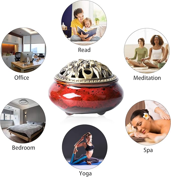Ceramic Home Decoration Incense Sticks or Cones Burner Porcelain Incense Holder