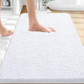 OLANLY Bathroom Rugs 36x24, Extra Soft Absorbent Chenille Bath Rugs, Rubber Backing Quick Dry, Machine Washable Bath Mats for Bathroom Floor, Tub and Shower, Home Decor Accessories, White