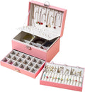 BOOVO Large Jewelry Boxes For Women (Pink) | 5 Layers Jewelry Organizer Box With Cosmetic Storage Drawer, Necklace Ring Jewelry Organizer Box
