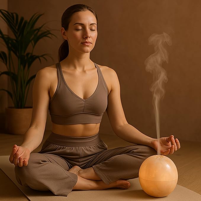 Natural Stone Sphere Incense Holder: 4" D Luxury Handmade Aromatherapy Burner for Meditation, Yoga & Home Décor, Multi-Hole Design, Pink Onyx