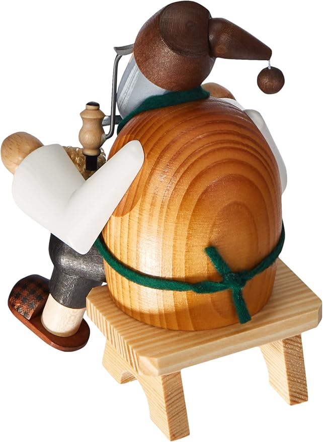 KWO Sapling Carver Smoking Men Incense Holder, 15 cm, Wood, Multicolour, One Size