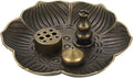 uxcell 4Pcs Flower Incense Holder, Incense Burner Holder, Lotus Multiple Hole, Cone Shape and Gourd-Shape Ash Catcher for Yoga, Meditation Bronze