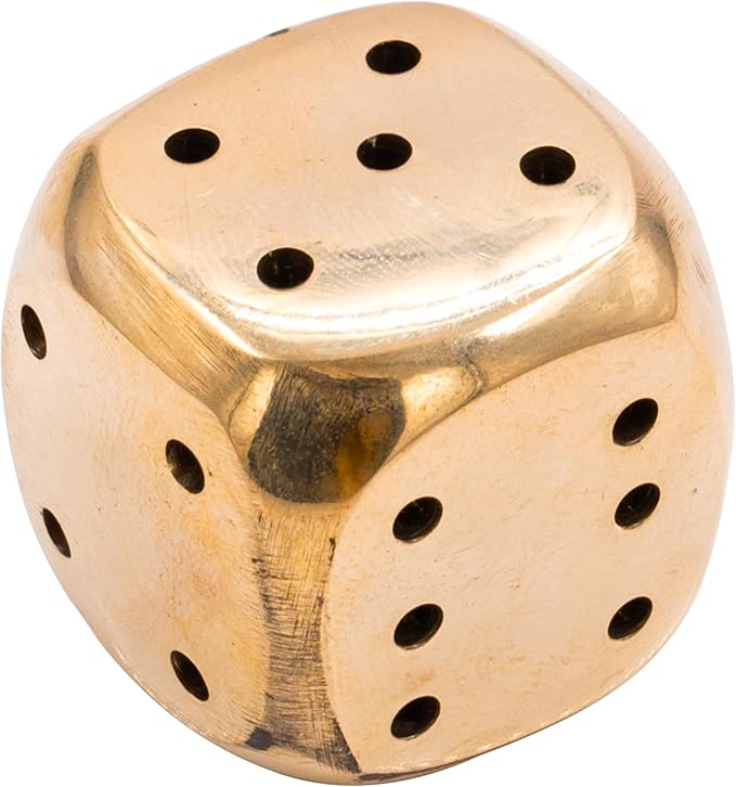 Brass Dice Shape Agarbatti Stand Incense Stick Holder Dice/Pasa Design Shape with Round Edges for Home Purifying Pooja Prayer Home Temple Mandir Office and Gifting (Dice Shape)