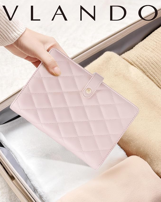 VLANDO Travel Jewelry Case,Jewelry Organizer Box with Clear Zipper Velvet Jewelry Pouch Bag, PU Leather Jewelry Case,Gift for Women-Pink