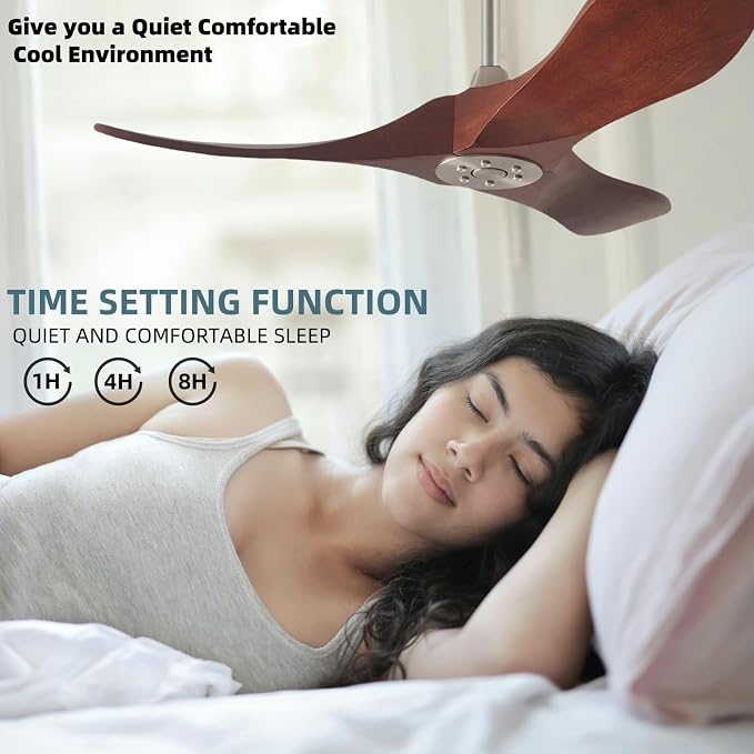36 Inch Ceiling Fan Without Light With Remote Control,Small Ceiling Fan for Kitchen No Light,3 Solid Wood Blade Propeller Outdoor Ceiling Fans for Indoor, Living Room, Bedroom, Terrace, Porch