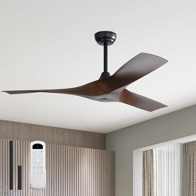 Sofucor 52 Inch Ceiling Fans No Lights, Modern Ceiling Fan with 3 Plastic Blades, 4500CFM 6-Speed 3-Timer Reversible DC Motor, for Bedroom Living Room Patios Office, ETL/FCC