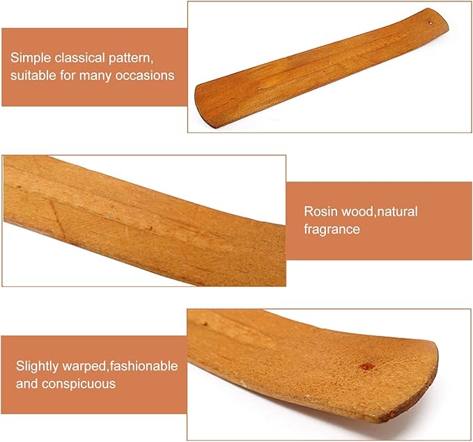 Honbay 12PCS Wooden Incense Sticks Holder Lightweight Incense Burner Ash Catcher Wooden Incense Tray for Home Fragrance Decor or Hotel Aromatherapy Ornament (9.25")