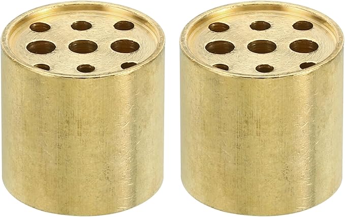 PATIKIL Incense Holder, 2 Pack Brass Incense Cone Burner Stick Holder with 9 Holes Incense Stand Base for Yoga Spa Room Home Office, 0.8" Dia. 0.8" Tall