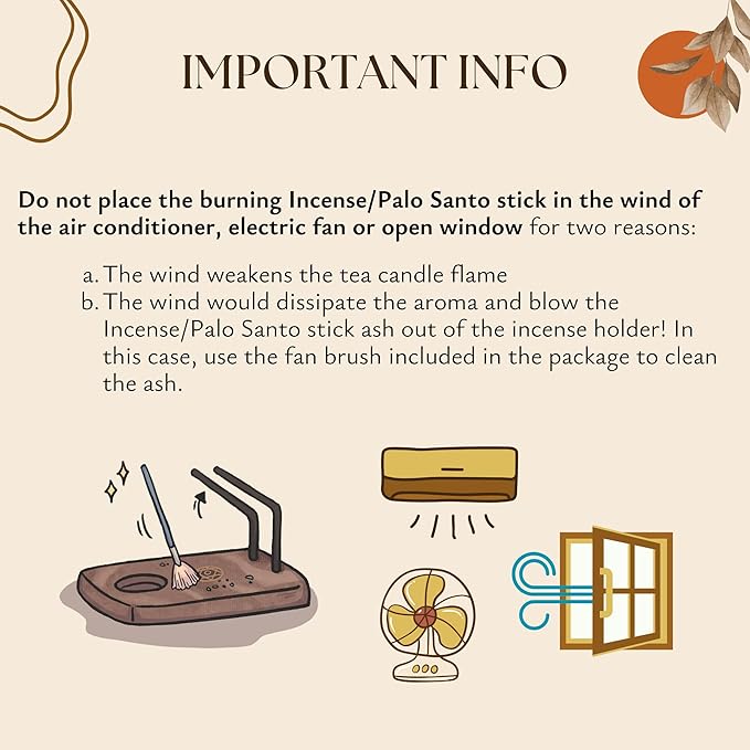 4 in 1 Walnut Wood Palo Santo Holder Hand-Crafted Incense Sticks Holder for Burning Sage with Booklet The Most Complete Palo Santo Holder for Your Meditation Room Home Decor Gift