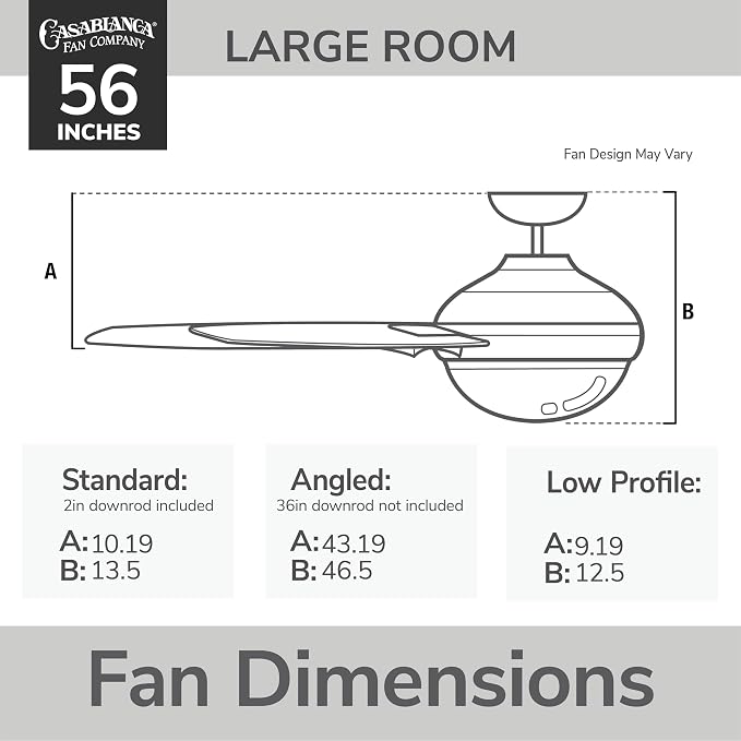 Casablanca Correne, Indoor, Ceiling Fan, Quiet, 56 inch, Brushed Nickel
