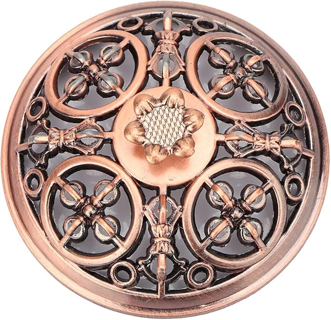 Incense Vintage Lotus Zinc Alloy Incense Holder, Elegance Incense Burning Supplies Sandalwood for Home Decoration Meditation(Copper)