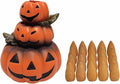HOSLEY Resin Backflow Incense Cone Burner Holder, Pumpkins Decor Statue 4.72" High with 20 Pieces of Dragon Blood Backflow Incense Cones