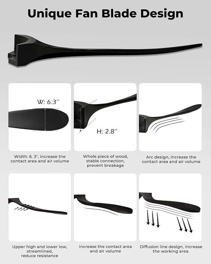 72" Outdoor Ceiling Fans for Patios, Matte Black Ceiling Fans Without Lights, 3 Blades Wood Ceiling Fan with No Light by Remote Control for Indoor Outdoor Patio Porch Living Room