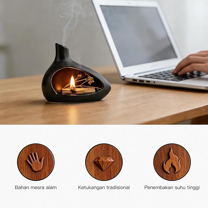 Ceramic Incense Holder,Handmade Incense Burner for Palo Santo, Incense Sticks Cones,Elegant Decorative Ceramic Burner for Home Bedroom Living Room Meditation Yoga