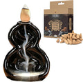 SOUL STICKS Backflow Incense Holder Burner Waterfall Fountain for Home, Office, Yoga, Room Decor & Aromatherapy with 1 Pack of 10 Backflow Fragrance Cones Included (Infinity Falls)