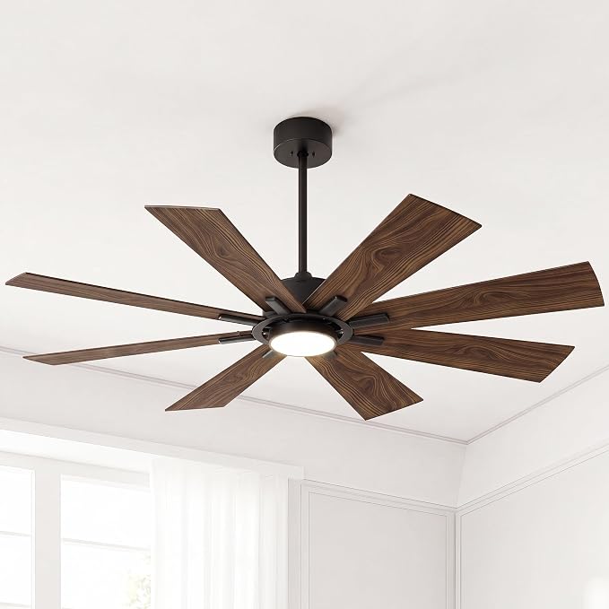 GREENEVER 72 Inch Large Ceiling Fan with Lights, Remote, DC & High CFM | 6 Speed 9371CFM High-Airflow, Quiet DC Motor, Dual-Sided Blades, 3CCT Dimmable Light for Living Room & Commercial Areas