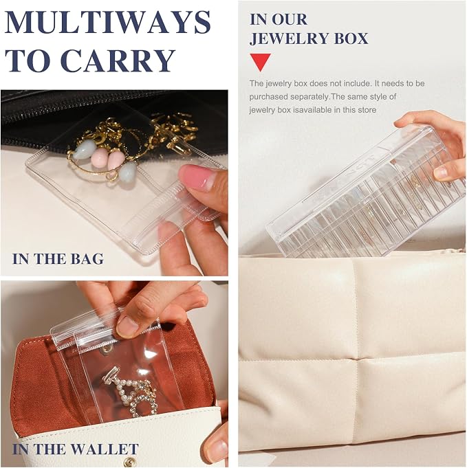 HOMEHIVE Travel Jewelry Bags, 20Pcs Clear Travel Jewelry Organizer, Portable Anti Tarnish Jewelry Storage Pouch Bag Gift for Women Girl, 20Pcs Clear Bags