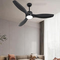 52" Ceiling Fans with Lights and Remote, Black Ceiling Fan with 3 Color Dimmable LED Light, 6 Speed, DC Motor, for Bedroom/Living room/Outdoor, Black