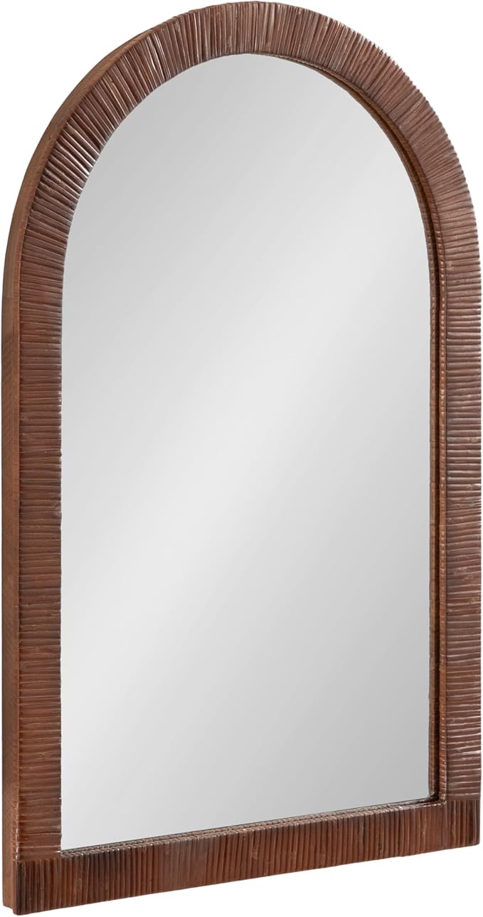 Kate and Laurel Rahfy Boho Arch Rattan Mirror