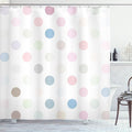 Ambesonne Polka Dots Shower Curtain, Pastel Toned Rounds Creative Design Repeating Pattern Gradient Digital Graphic in Soft Colors, Cloth Fabric Bathroom Set with Hooks, 69" W x 75" L, Pink Ivory