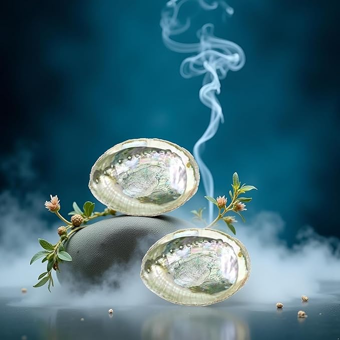 2pc Colorful Fashionable Large Abalone Shell Bowl,4-4.5 Inch Exquisite Natural Sea Shell Smudge Bowl for Sage Burning and Incense for Decor,Display and Great Gift,Incense and Incense Holders