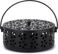 Mosquito Coil Holder Indoor Outdoor Portable Incense Coil Burner for Patio Camping (Black)