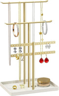 pickpiff Jewelry Stand Holder Organizer: 14.5" Sturdy Hanger for 80 Pcs Jewelry, Gift for Women, Gold Jewlery Tower for Necklace, Earring, Bracelet