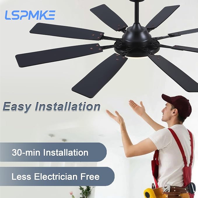 Ceiling Fan With Light & Remote Indoor/Outdoor Use 60 Inch Brown | Reversible DC Motor,3CCT, Dimmable, Timer, Noiseless,Ceiling Fan for Bedroom Living Room
