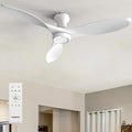 Ensenior 52 Inch Flush Mount Ceiling Fan with Light and Remote, Black Low Profile Ceiling Fans with Lights for Bedroom Living Room, 3 ABS Blades, Modern Quiet Reversible DC Motor, 3CCT, 6 Speeds
