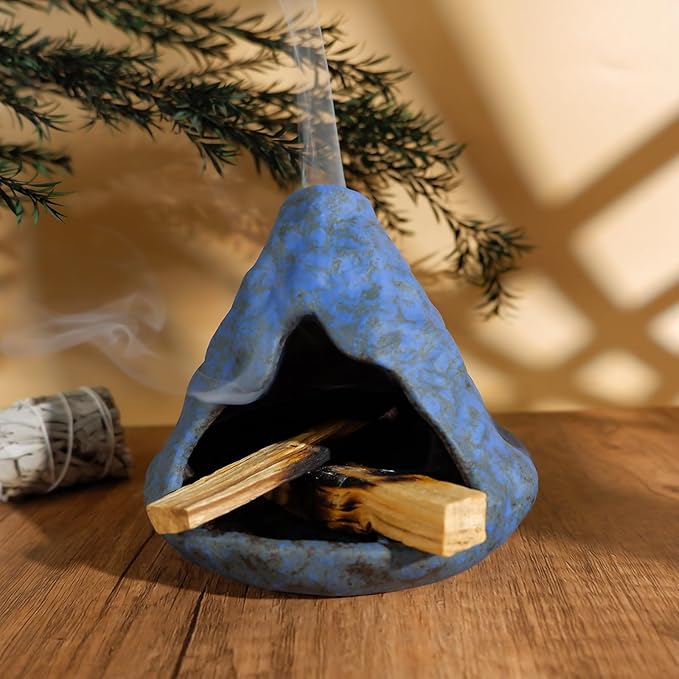 MOUGIGI Palo Santo Incense Holder and Burner - Zongzi Modeling Smudge Bowl | Sage Cone Burner Holder & Chiminea Incense Dish Ideal for Energy Cleansing, Yoga, Meditation,Zen,Altar Decor & Aromatherapy