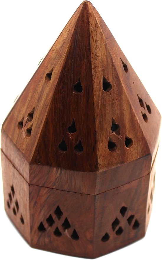Govinda - 5 Inch Temple Wooden Charcoal/Cone Burner