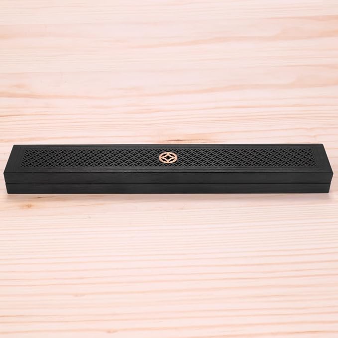 1Pcs Black Wooden Incense Holder Incense Coffin Burner Wood Incense Burner Box Aromatherapy Censer for Home Office B