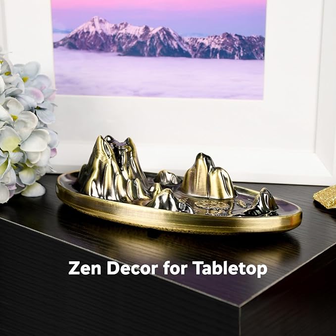 wellsee Incense Holder - Insence Cone Holder Waterfall Backflow Incense Burner with Sticks Holder & Cones, Tweezers