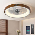 Ceiling Fans with Lights,20 Inches Low Profile Ceiling Fan with Light and Remote/APP Control,3500-6500K Dimmable LED Timing and 6 Speeds Semi Flush Mount Wood Bedroom Lighting