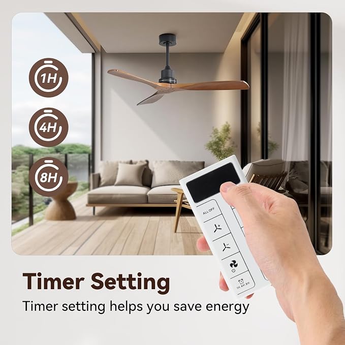 Sofucor Smart Ceiling Fan no Lights, 52" Low Profile Ceiling Fans with Remote, Compatible with Alexa/Google/App, 6-Speed Timing Reversible DC Motor for Bedroom Living Room Patio Indoor Outdoor