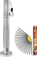 Aluminum Alloy Incense Holder for Sticks, Hanging Incense Burner Holder with Ash Catcher & Hook, Outdoor Incense Stick Holder, with 20 Incense Sticks, for Home, Outdoor, Camping, Meditation, Yoga, Spa