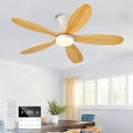 42-Inch Ceiling Fan with Lights, Remote Control, Flush Mount, Dimmable, Reversible, Wood Blades, Power-Off Memory, Quiet DC Motor – Modern Hugger Ceiling Fan for Living Room, Bedroom, Patio
