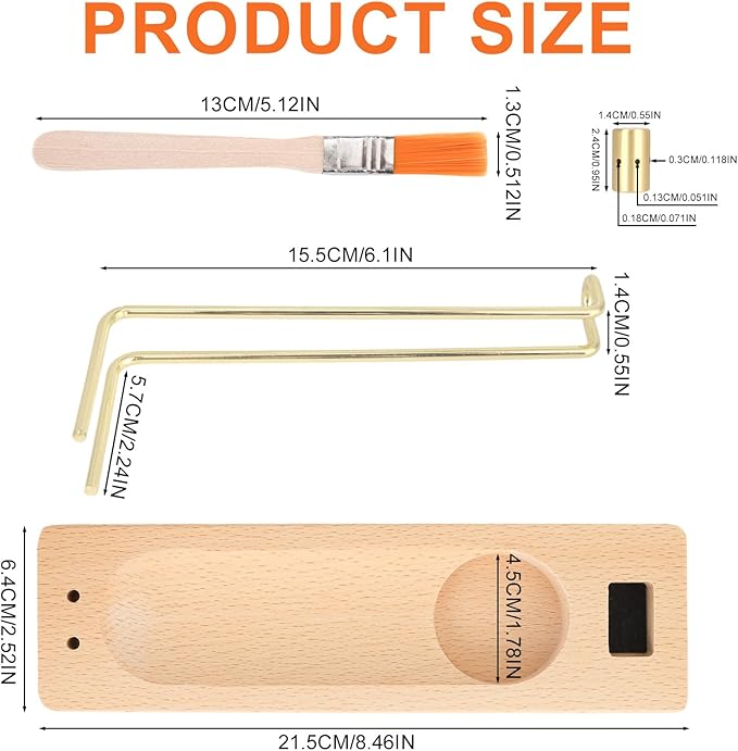 4 in 1 Palo Santo Sage Burner Holder, Wood Incense Sticks & Candle Holder & Brush Sage Burning Stand for Yoga Meditation Spiritual Altar Gift Home Supplies Decor