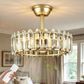 Depuley Bedroom Ceiling Fan with Lights: 18" Gold Chandelier Small Fan with Remote Control - Modern Crystal Fandelier for Girl's Bedroom Living Room Nursery (G9 Bulbs Not Included)