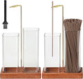 Hushee 2 in 1 Incense Burner Holder with Storage, Mess Free Incense Stick Holder with Removable Glass Ash Catcher, No Ash Flying for Yoga, Meditation, Spa & Home Decor (2 Pcs)