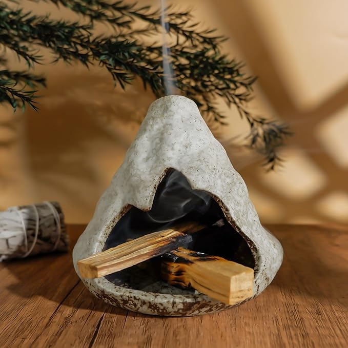 MOUGIGI Pure White Zongzi Palo Santo Holder – Elegant Sage Cone Incense Dish for Zen Meditation & Energy Cleansing – Ideal for Aromatherapy, Stress Relief, and Mindfulness Decor Gifts.