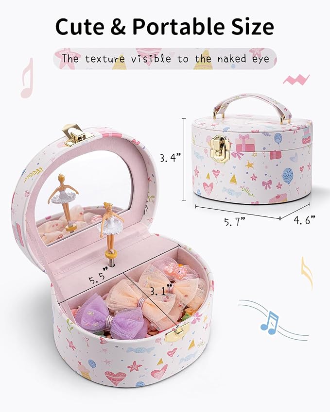 VLANDO Bithday Gift for Girl - Musical Jewelry Box for Girls, Small Kid Music Box with Ballerina for Party Bedroom Decor, Gifts for Girls Kids - Fantasy