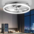 AIKVSXER Ceiling Fan with Lights and Remote, 20in Modern Ceiling Fans | 3000K-6500K Smart Ceiling Fans with Lights, Low Profile Flush Mount Ceiling Fan with Light, Quiet Ceiling Fan for Bedroom