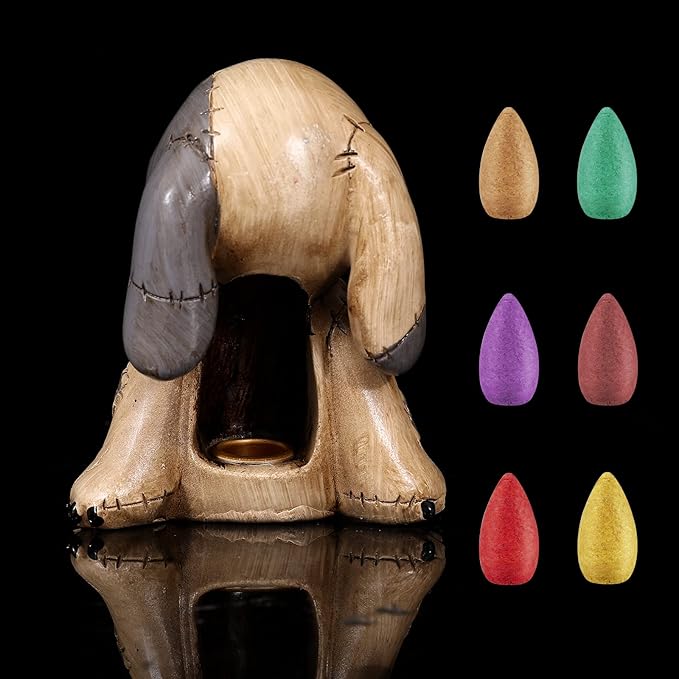 Cool Doll Cone Incense Burner FriyGardcn Unique Resin Incense Holder Desktop Indoor Halloween Decoration for Living Room，Bedroom，Yoga Room