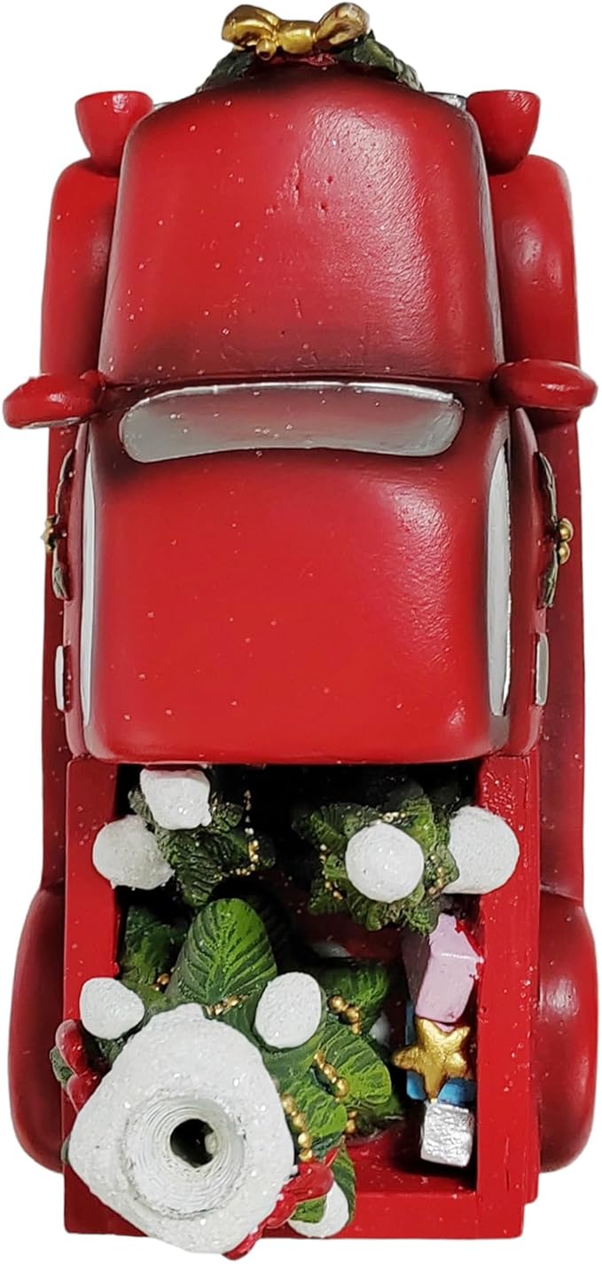 Hosley Resin Backflow Incense Cone Holder Christmas Truck Décor Statue, 7" Long Includes 20 Apple Cinnamon Backflow Incense Cones - Aromatherapy Gift for Home D cor & Relaxation