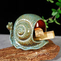 MOUGIGI Blue Ceramic Snail Palo Santo Holder – Elegant Chiminea for Sage, Incense Cones, and Candles – Ideal for Meditation, Yoga, Altar & Home Decor – Easy to Clean for an Enhanced Zen Experience