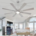 Large Ceiling Fans with Lights: Modern 66 Inch 8 Blade Outdoor Ceiling Fan with Remote APP Control - Dimmable Big Fan light Indoor Reversible 6 Speed Quiet DC Motor