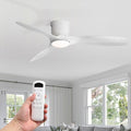 Sofucor 52 Inch Low Profile Ceiling Fans with Lights, Modern Flush Mount Ceiling Fan with 3 Plastic Blades, 6500CFM, Dimmable 6-Speed 3-Timer Reversible DC Motor for Bedroom Living Room, ETL, Brown