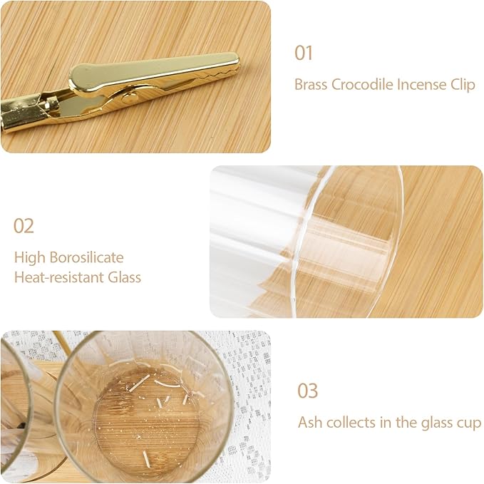 Glass Incense Holder,2 in1 Incense Sticks Burner Holder with Storage,Hang Upside Down Incense Holder for Sticks with Glass Ash Catcher and Incense Sticks Organizer for Yoga Spa Meditation Home Decor