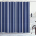 Ambesonne Stripes Shower Curtain, Abstract Ocean Inspired Palette Lines Geometrical Image Illustration, Cloth Fabric Bathroom Decor Set with Hooks, 84" Long Extra, Night Blue